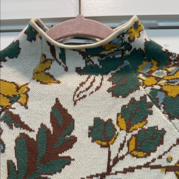 Anthropologie Beatriz high neck floral Multicolor Knit Sweater - Picture 4 of 12